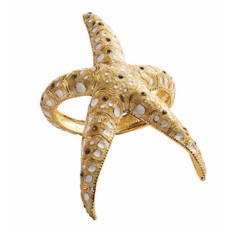 Starfish Napkin Ring Natural and Gold