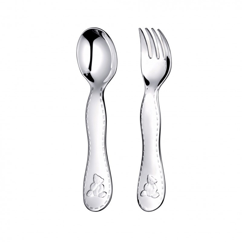 Charlie Bear Silver-Plated Baby Flatware Set