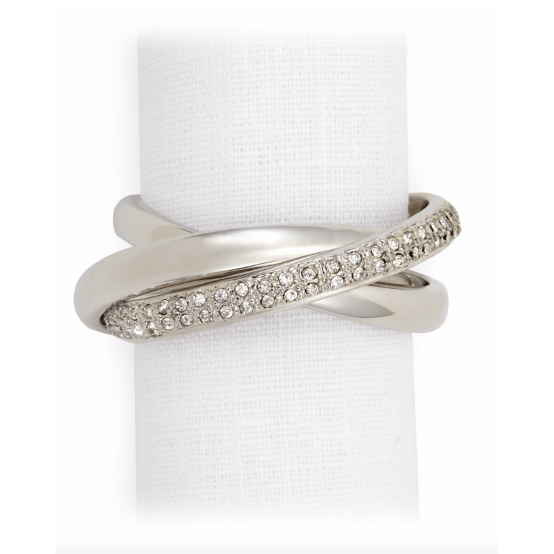 Three Ring Crystal Napkin Jewels - Set of 4