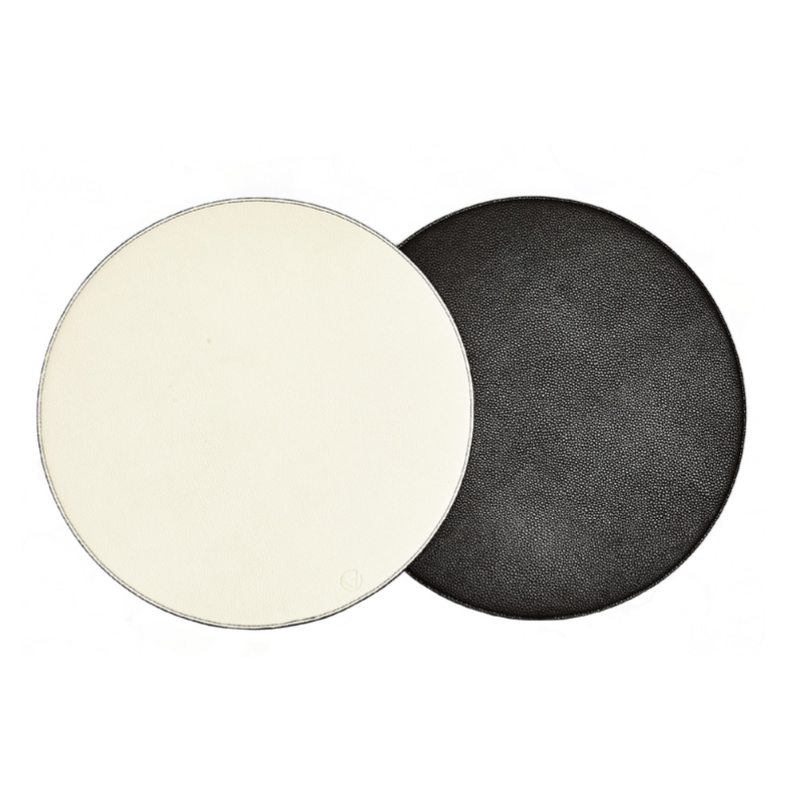 Reversible Round Placemat Black and Off White
