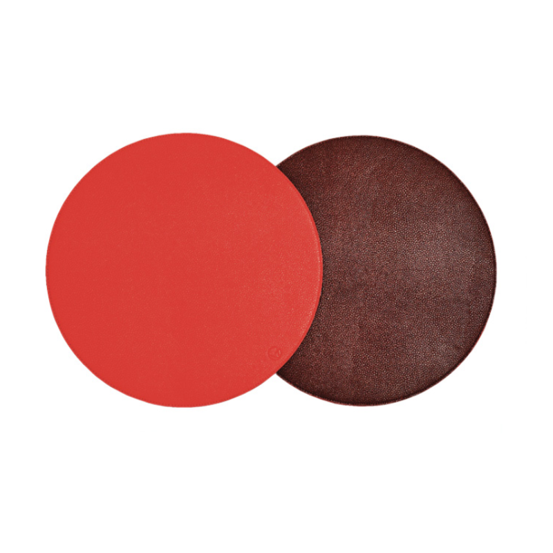 Reversible Round Placemat Red and Burgundy