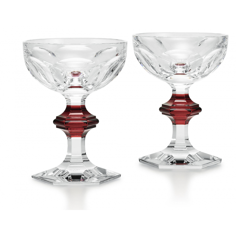 Harcourt 1841 Coupe Clear and Red - Set of 2