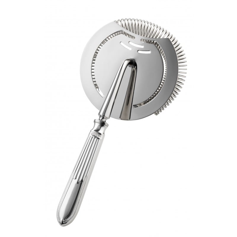 Belvedere Cocktail Strainer with Glass Massivesilver-Plated