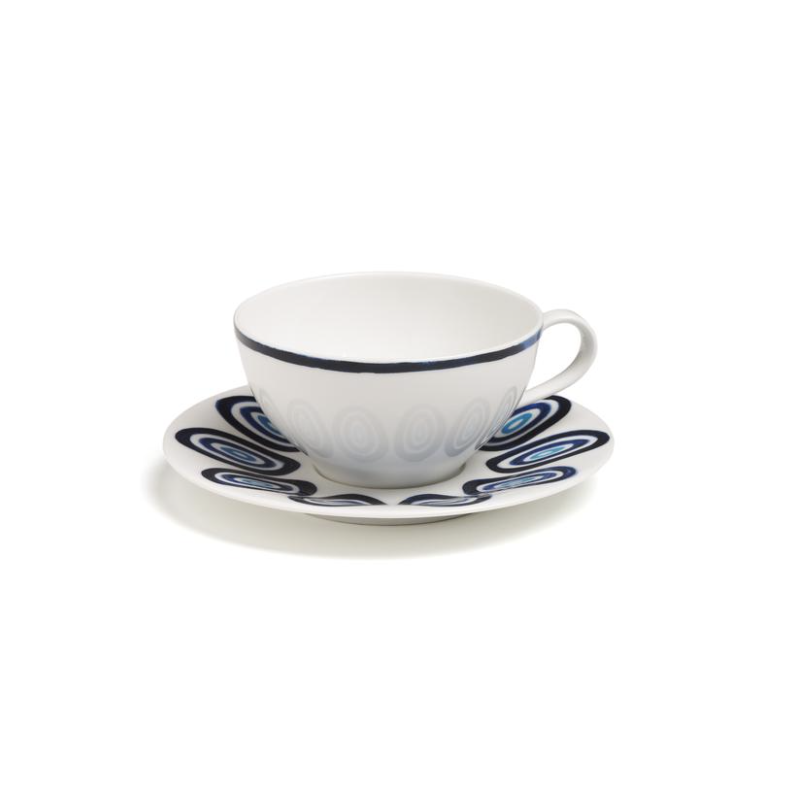 Kyklos Coffee or Tea Cup with Saucer Blue