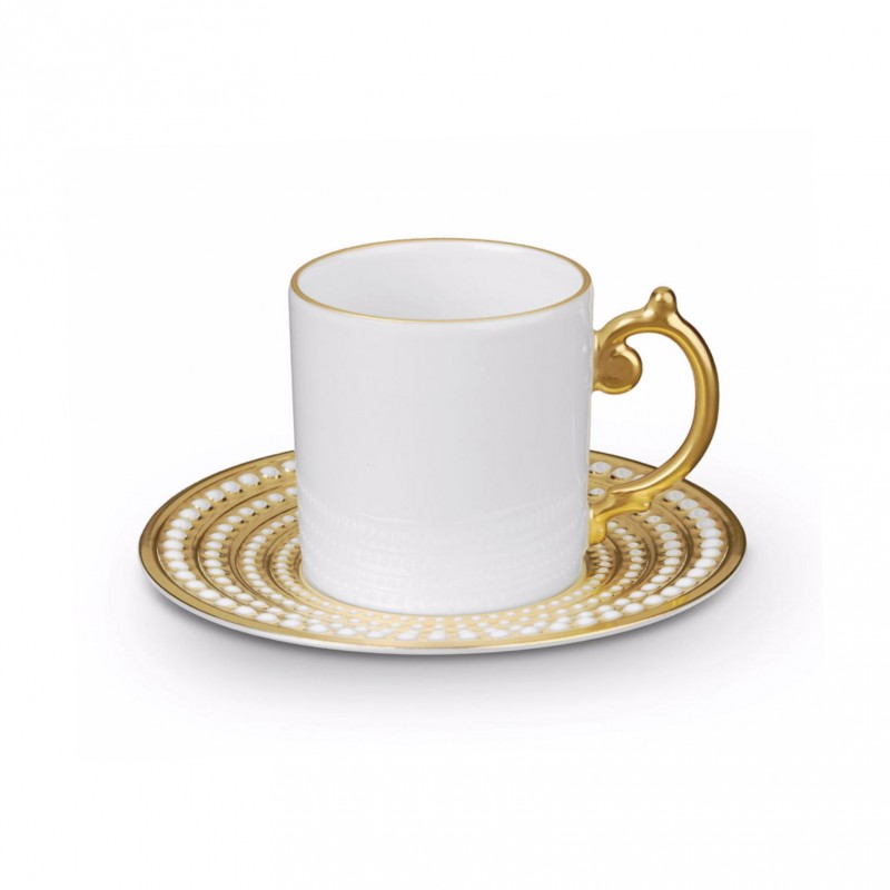 Perlée Gold Espresso Cup and Saucer