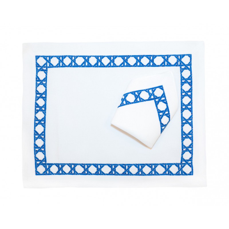 Placemat and Napkin Chain Blue