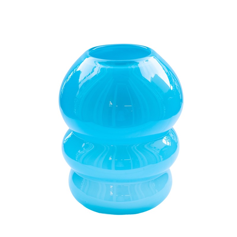 Glass Vase Turquoise Bubble
