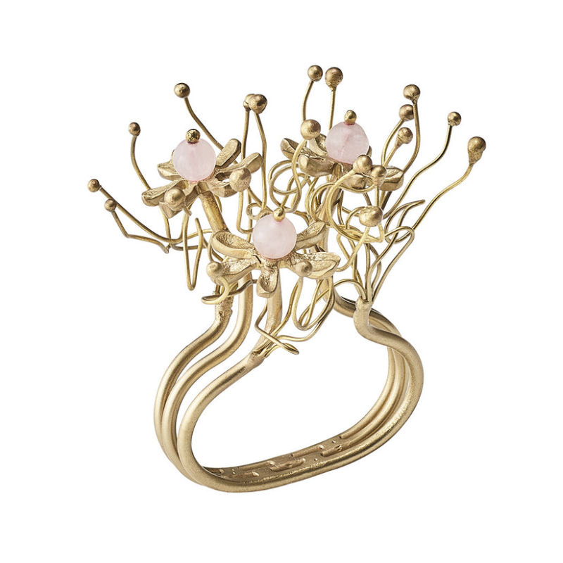 Flora Napkin Ring Blush/Gold