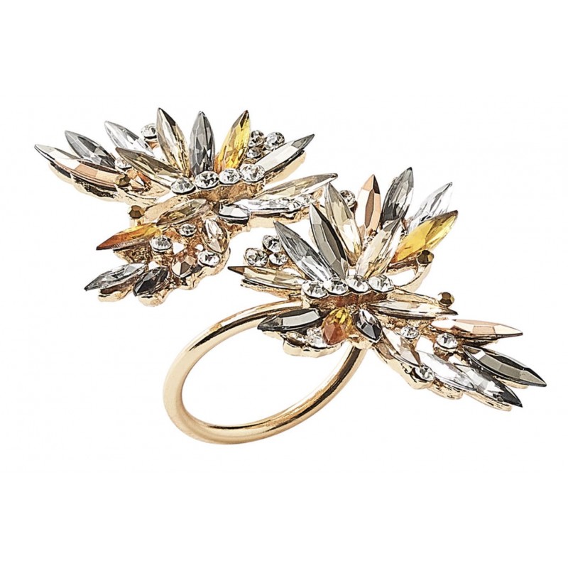 Butterflies Napkin Ring Champagne 