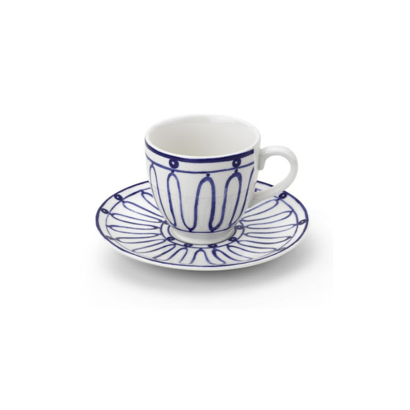 Kyma Coffee or Tea Cup with Saucer Blue
