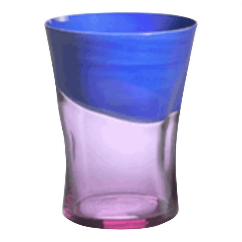 Dandy Water Glass Blue and Peach