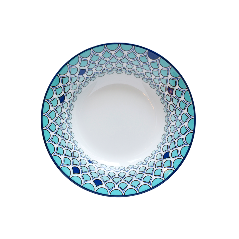 Soup Plate Ecaille Turquoise