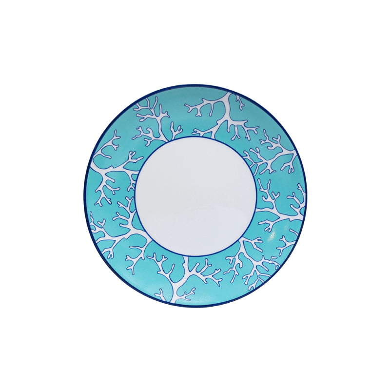 Dessert Plate Corail Turquoise