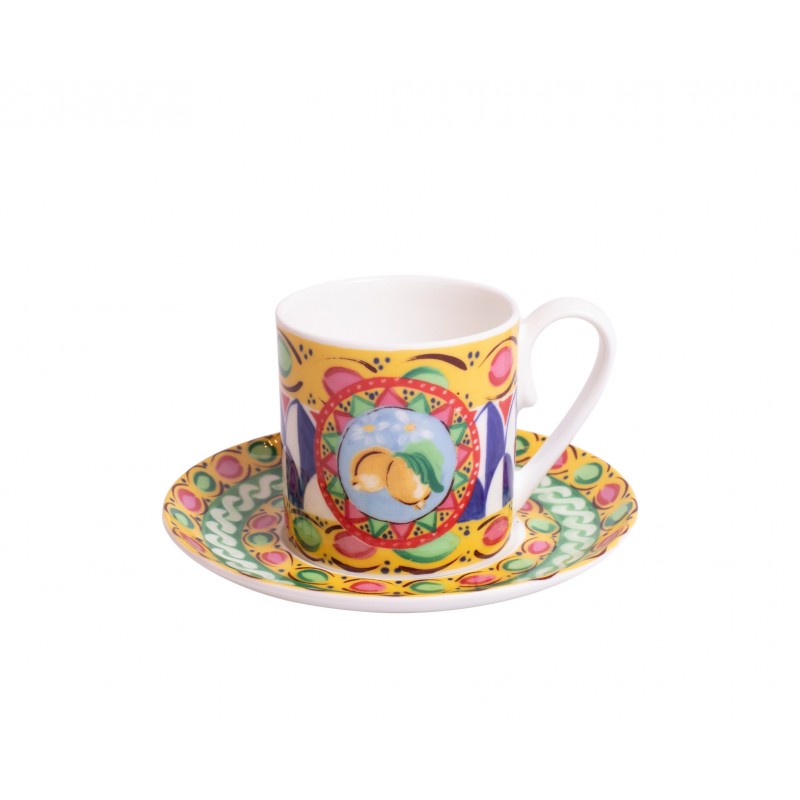 Fico D'India Limoni Coffee Cup and Saucer