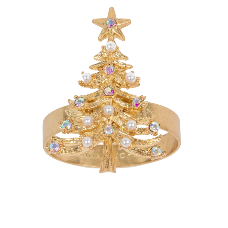 Christmas Tree Skinny Napkin Rings - Set of 4