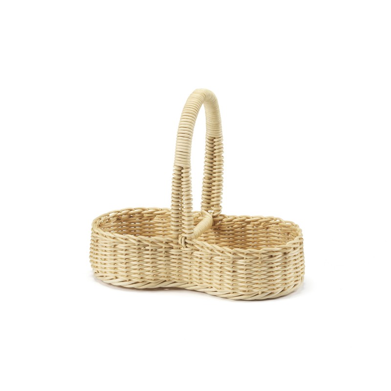 Basket in natural wicker with ampoules Oil & Vinegar